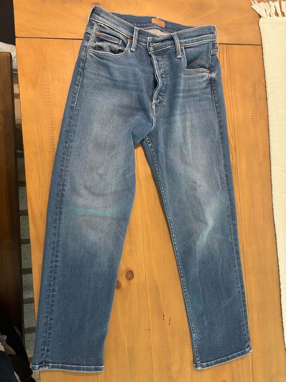 MOTHER The Tomcat Layover High Rise Cropped Straight Leg Jeans Size 29